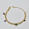 Gem Charm Snake Chain Bracelet